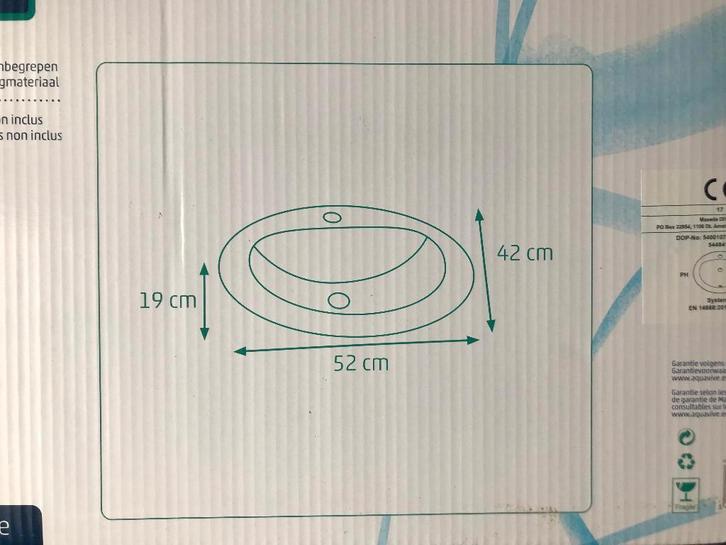 LAVABO céramique vasque encastrable NEUF, Bricolage & Construction, Sanitaire, Lavabo, Enlèvement