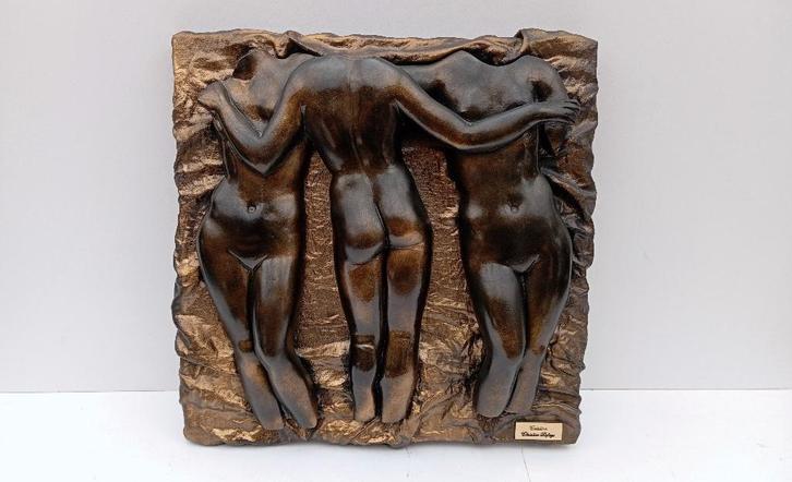 beeld naakt CHRISTIAN DEFAYS kunstwerk brons kleur, Antiquités & Art, Art | Sculptures & Bois, Enlèvement ou Envoi