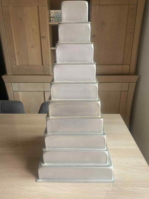 Set van 10 vierkante bakvormen - PME en heatingcore, Hobby en Vrije tijd, Taarten en Cupcakes maken, Gebruikt, Bakvorm, Taarten