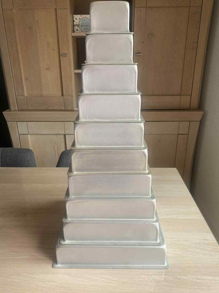 Set van 10 vierkante bakvormen - PME en heatingcore, Hobby en Vrije tijd, Taarten en Cupcakes maken, Gebruikt, Bakvorm, Taarten