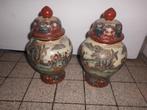 lot 2 anciens vases couvert satsuma ? asiatique, Antiquités & Art, Enlèvement ou Envoi