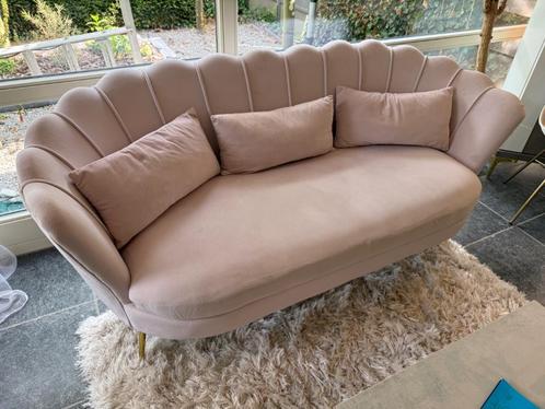 Roze velvet 3 zit, Huis en Inrichting, Zetels | Complete zithoeken, Zo goed als nieuw, Overige materialen, Ophalen