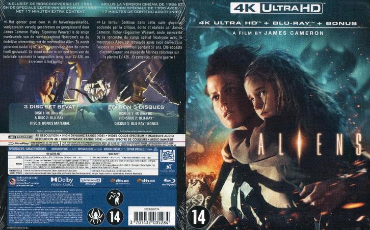 aliens (4K ultra hd + blu-ray + blu-ray bonus) nieuw, Cd's en Dvd's, Blu-ray, Nieuw in verpakking, Science Fiction en Fantasy