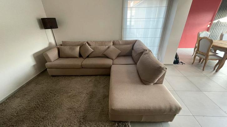 Hoeksalon, 2,85m op 2,35m, 1m diep. Wasbare hoezen, Huis en Inrichting, Zetels | Complete zithoeken, Zo goed als nieuw, Stof, Ophalen