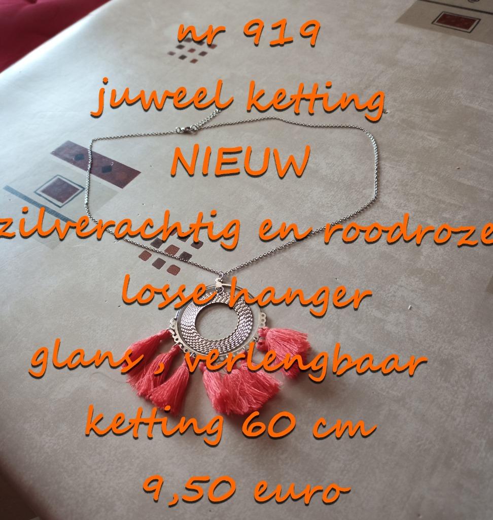 919. Juweel : ketting , NIEUW ,  verzending inbegrepen, Handtassen en Accessoires, Kettingen, Nieuw, Overige materialen, Rood
