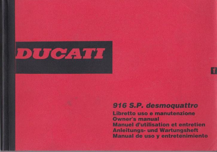 Ducati 916 SP Owners-Manual, Motoren, Handleidingen en Instructieboekjes, Ducati, Ophalen of Verzenden