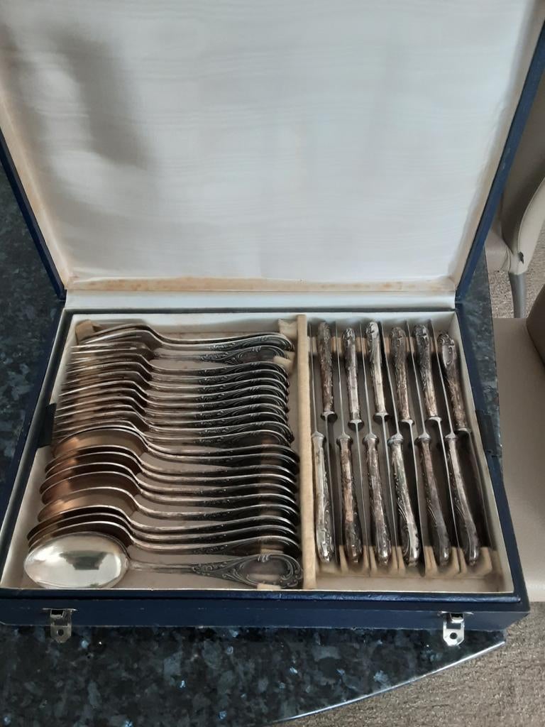 Verzilverd bestek alpaca 100, Antiek en Kunst, Antiek | Bestek, Ophalen