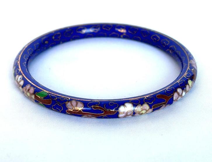 chinees emaille cloisonné koper armband koningsblauw, Antiek en Kunst, Antiek | Email, Ophalen of Verzenden