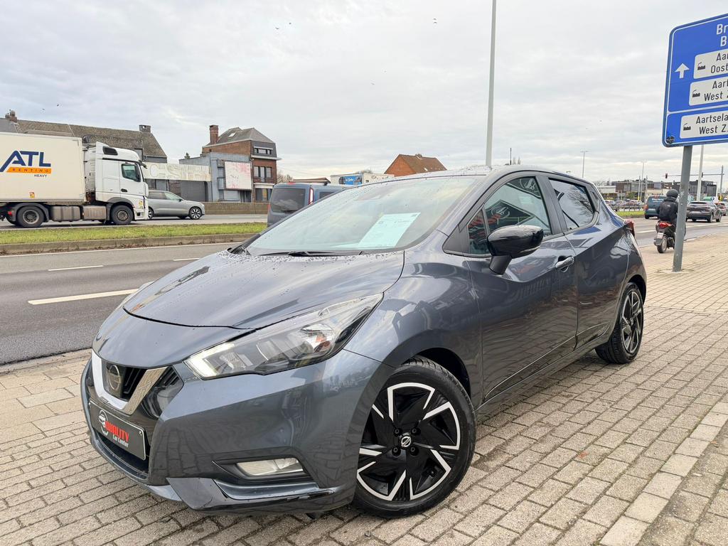 Nissan Micra N-design Automaat 12/2022 1.0i 82000km Carplay, Euro 6, Blauw, 1545 kg, 5 deurs