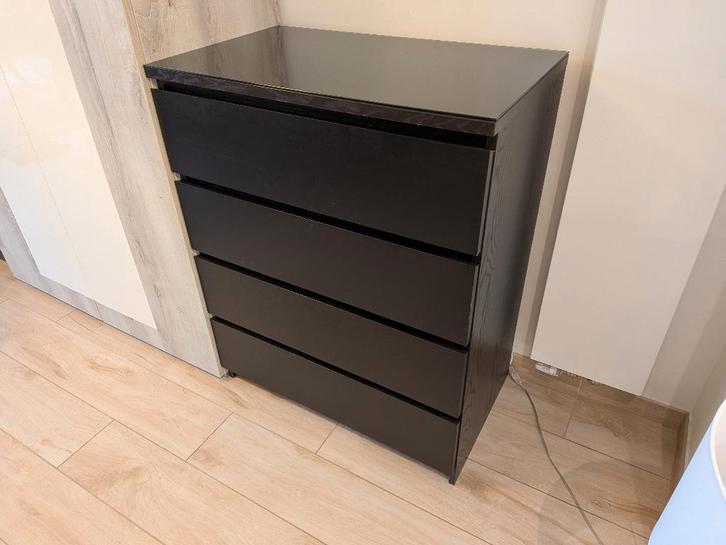 Commode 4 tiroirs IKEA MALM, Maison & Meubles, Armoires | Commodes, Utilisé, 100 à 150 cm, 50 à 100 cm, 25 à 50 cm, Autres matériaux