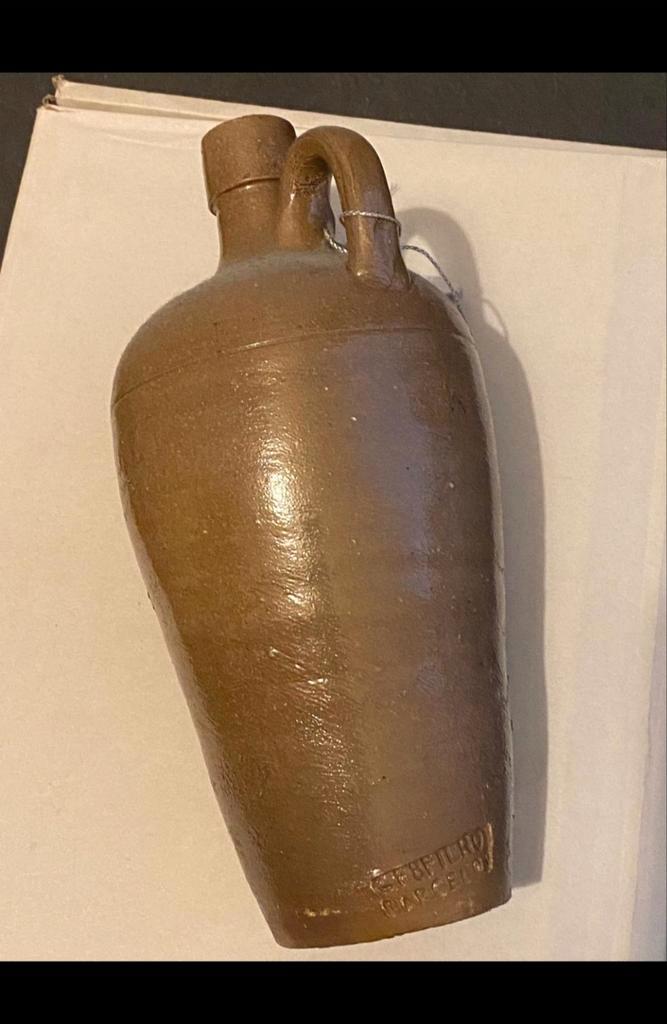 Ancienne bouteille en grès vernissé CF & Pilho Barcelos, Antiquités & Art, Antiquités | Céramique & Poterie, Enlèvement ou Envoi