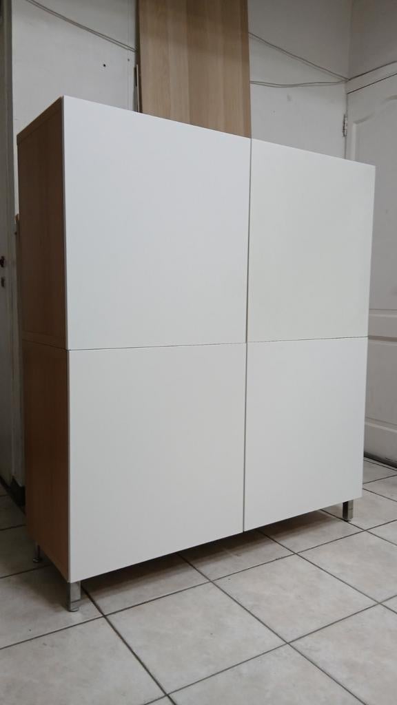 Grand Besta 120x139x41cm 4 portes blanches, Maison & Meubles, Enlèvement