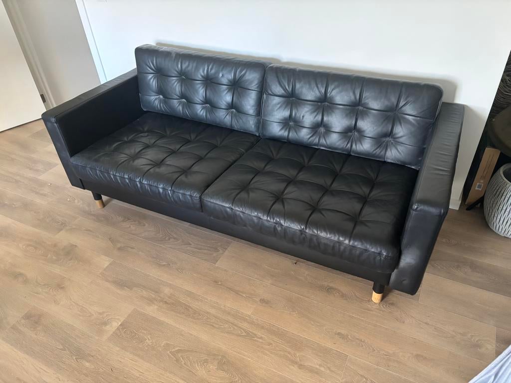 IKEA 3-zit zetel – echt leder (goede staat), Maison & Meubles, Enlèvement, Comme neuf, Cuir