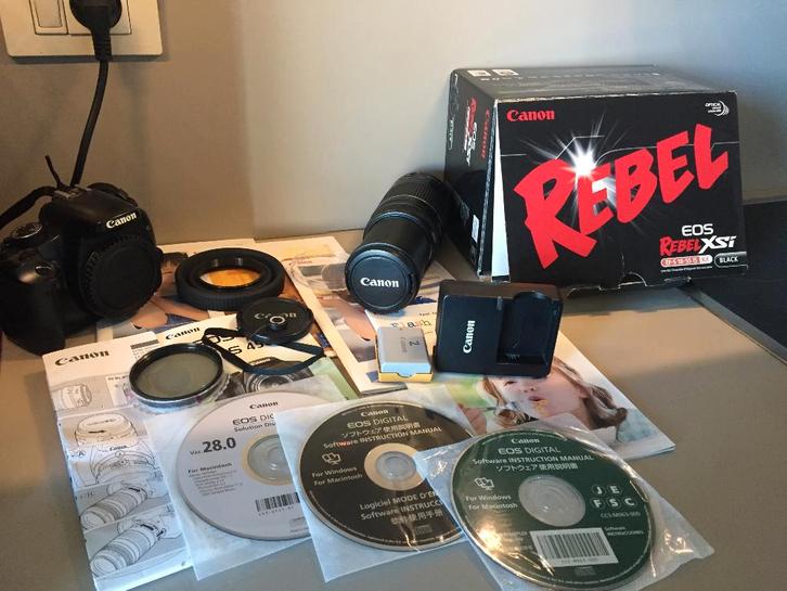 Camera Canon Eos Rebel XSI+Lens 75-300mm, Audio, Tv en Foto, Fotocamera's Digitaal, Zo goed als nieuw, Spiegelreflex, Canon, Ophalen