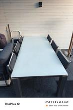 Terrastafel met 6 stoelen, Tuin en Terras, Ophalen, Inox