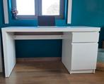 Witte bureau met schuif en kastje type Malm Ikea, Huis en Inrichting, Bureaus, Ophalen, Gebruikt, Bureau