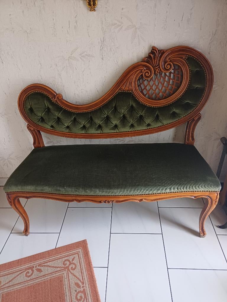 Fluwelen bank, Huis en Inrichting, Zetels | Zetels, Ophalen, Gebruikt, 150 tot 200 cm, Tweepersoons