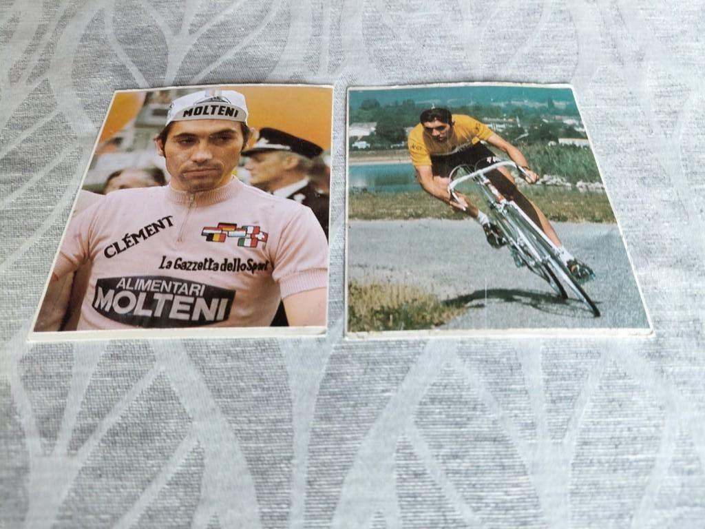 Cyclisme; wielrenners stckers 2 x Merckx., Verzamelen, 1960 tot 1980, Gebruikt, Ophalen of Verzenden, Prent