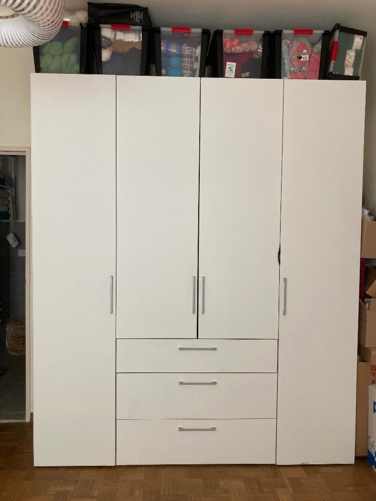 Witte kast praktische indeling B 2M H 2,37 M, Overige materialen, Gebruikt, 200 cm of meer, 150 tot 200 cm