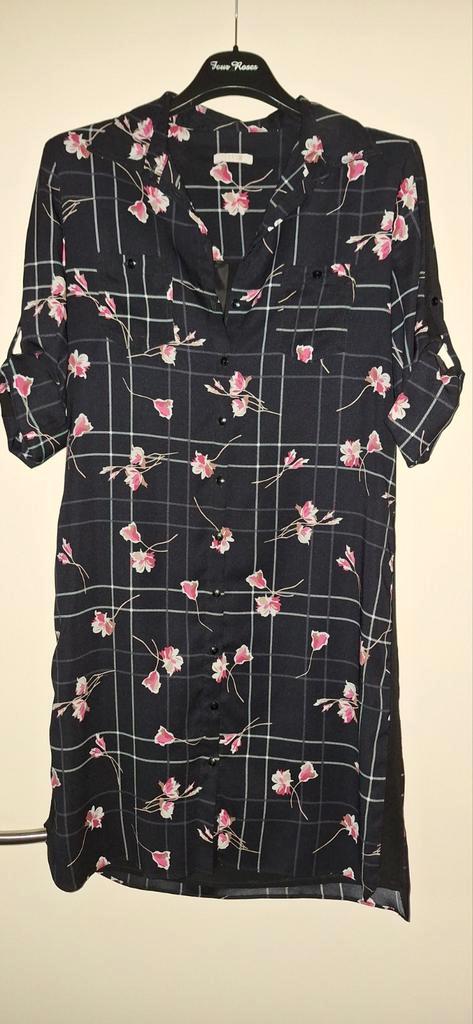 Zwart, bloemen hemdskleed. Senso, Kleding | Dames, Jurken, Gedragen, Maat 38/40 (M), Zwart, Ophalen of Verzenden