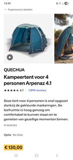 Quechua arpenaz 4.1 tent van Decathlon, Ophalen, Zo goed als nieuw, Tot en met 4