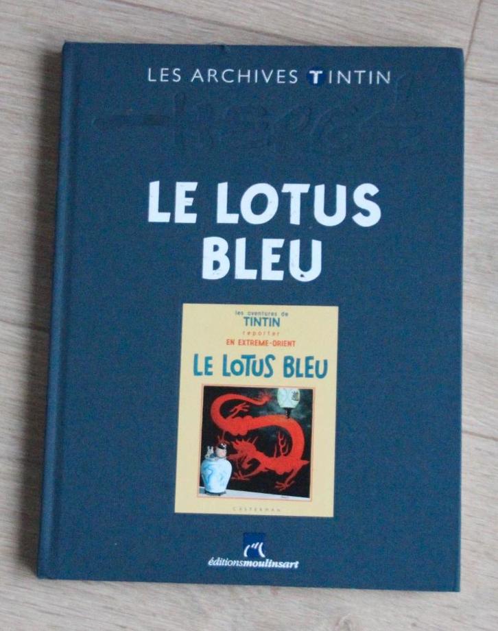 Rare Archives Tintin Le lotus bleu noir / blanc Hergé Kuifje, Collections, Personnages de BD, Comme neuf, Tintin, Envoi