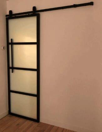 matglas industriele deur barndeur schuifdeur staal hout melk, Bricolage & Construction, Fenêtres & Moustiquaires, Neuf, Porte intérieure