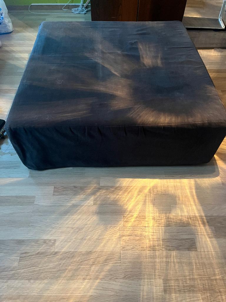 Grijze poef, Ophalen, Gebruikt, 125 cm of meer, Vierkant