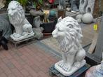 une paire lion assis en pierre pat blanc H 90 cm !, Jardin & Terrasse, Enlèvement, Neuf, Pierre, Animal