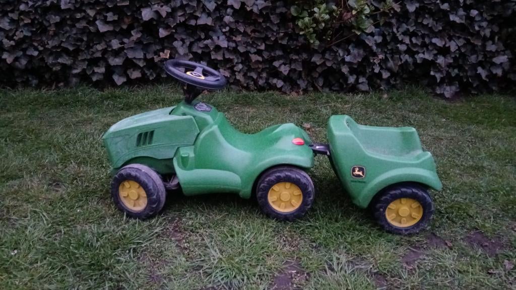 John Deere Peutertractor/ Loopauto/ Trekker met Aanhanger, Kinderen en Baby's, Speelgoed | Buiten | Skelters, Ophalen