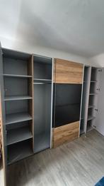 Kleerkast Dalate 271cm - decor - kastanje eik & mat zwart, Huis en Inrichting, Ophalen