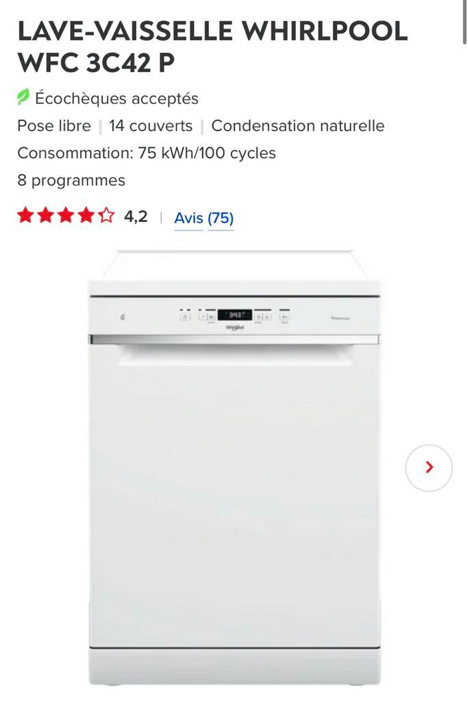 Lave vaisselle whirlpool, Electroménager, Lave-vaisselle, Neuf, Enlèvement ou Envoi