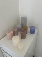 Set van 9 decoratieve stompkaarsen - Nieuw - Pastel tinten, Huis en Inrichting, Woonaccessoires | Kandelaars en Kaarsen, Ophalen