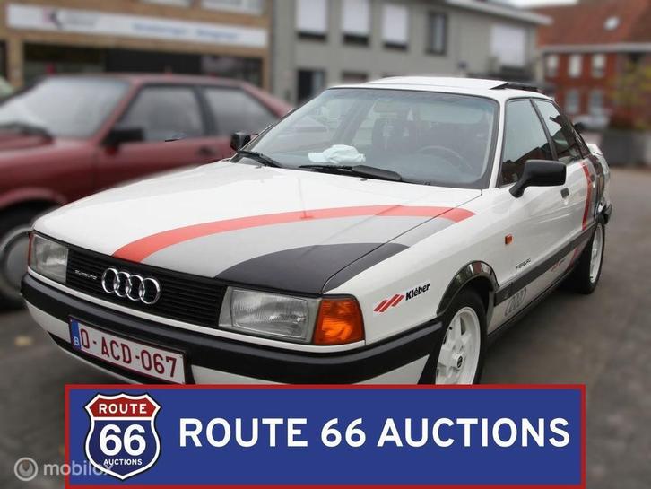 Audi 80 1.8 E | 1987 | Route 66 Auctions, Autos, Oldtimers & Ancêtres, Entreprise, Achat, Audi, Essence, Autre carrosserie, Boîte manuelle