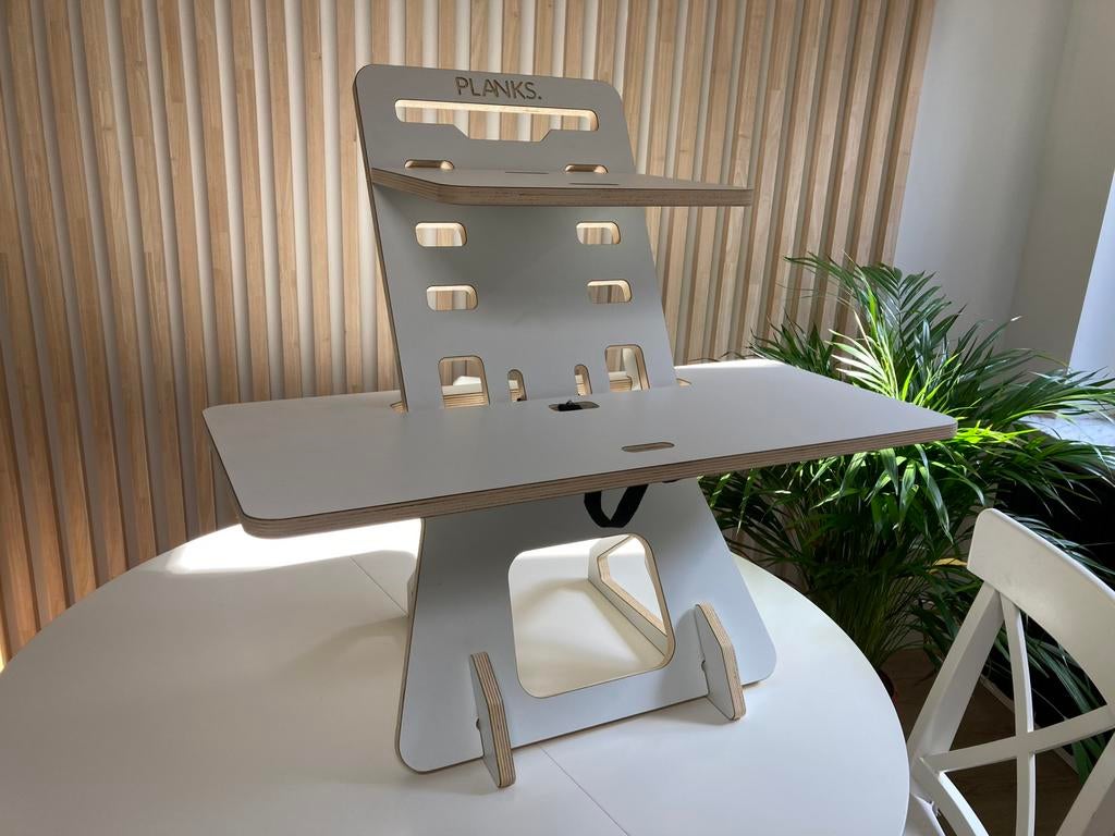 Planches. Terrasse Standup en bois blanche, Maison & Meubles, Bureaux, Enlèvement ou Envoi, Comme neuf, Démontable, Moderne