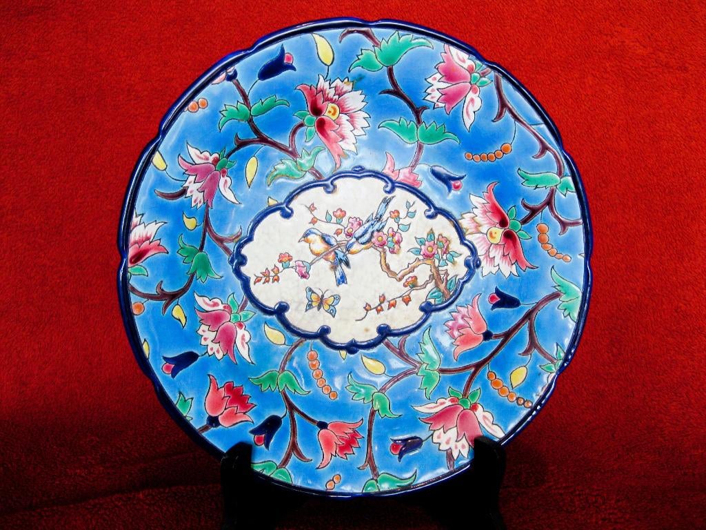 Prachtige diep bord QR Emaux de Longwy., Antiquités & Art, Enlèvement