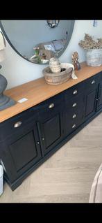 Dressoir teak mooi zwart gemaakt met 8 grote lades, Teck, 25 à 50 cm, 200 cm ou plus, Utilisé