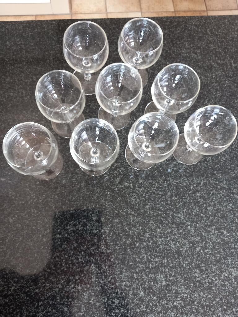 Verres à vin en forme de ballon en cristal blanc (9 pièces), Enlèvement, Neuf