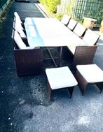 tuinsets tafel stoelen plus kussens, Tuin en Terras, Ophalen, Kunststof, Gebruikt, Bank