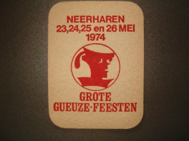 *Bierviltje Belle-Vue 2 : R/V : Neerharen 23-05-1974, Ophalen of Verzenden, Gebruikt, Viltje(s)