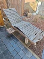 Ligbank teak hout, Tuin en Terras, Ophalen, Hout, Verstelbaar