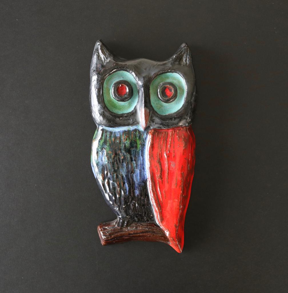 Vintage keramiek uil - Wanddecoratie, Enlèvement ou Envoi