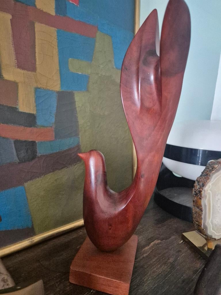 Sculpture moderniste en bois – Oiseau - mid century, Enlèvement
