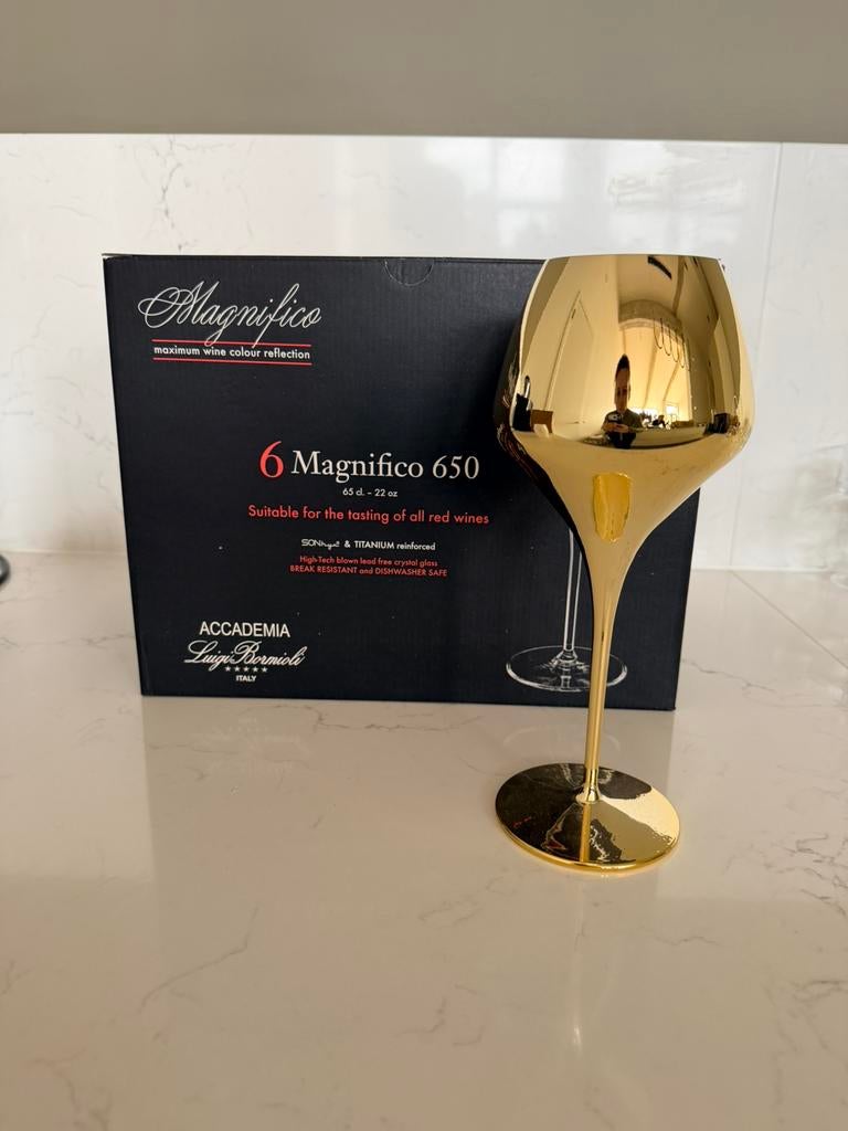 Unieke gouden wijnglazen 12 stuks, Verzamelen, Ophalen, Nieuw