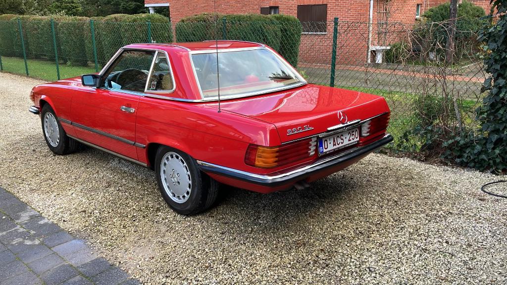 Mercedes 560SL, Auto's, Mercedes-Benz, Automaat, Achterwielaandrijving, Cabriolet, Leder