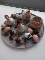Platte schaal met paasdecoratie te koop., Enlèvement, Comme neuf