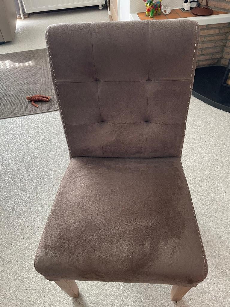 4 chaises en velours beige, Maison & Meubles, Maison & Meubles | Autre, Enlèvement, Comme neuf