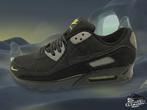 Nike Air Max 90 'Black/Volt' EU44 2023, Enlèvement ou Envoi, Nike, Porté, Baskets