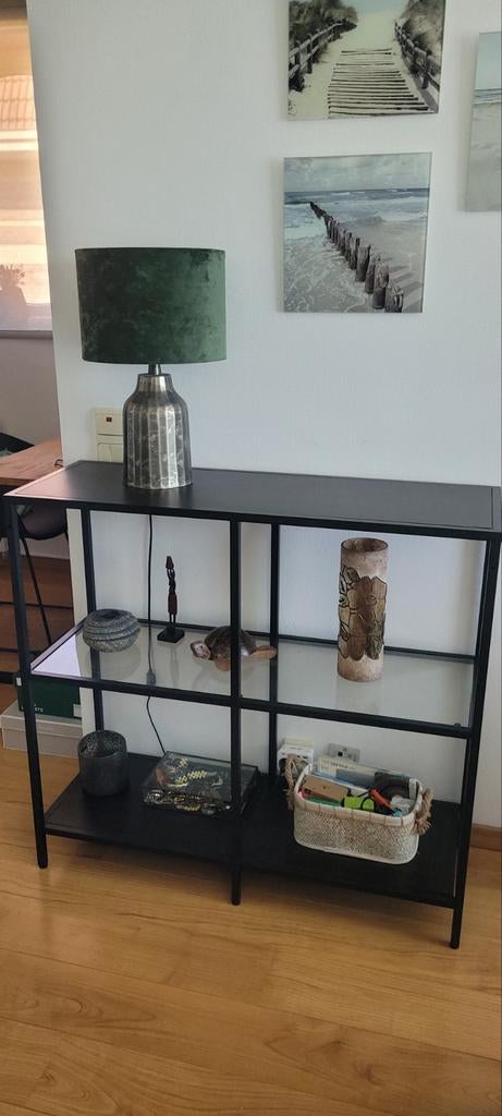 Étagère en métal et verre, moderne, Enlèvement, Comme neuf