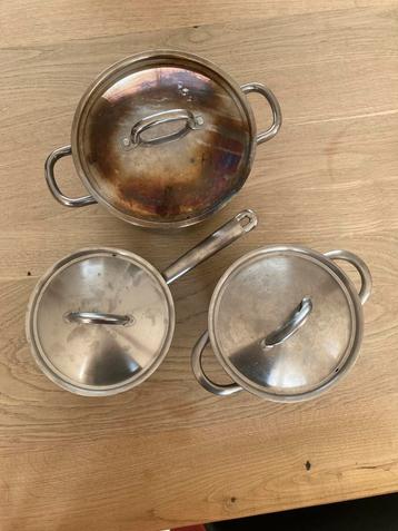 IKEA Stainless Steel Cookware Set – 3 Pieces with Lids, Enlèvement, Utilisé